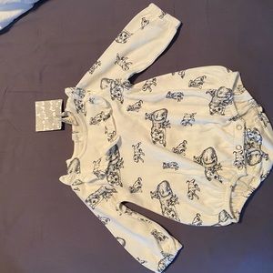 Kate Quinn doggie bubble. Square ruffle neck, snaps in the back